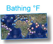 Geoagraphic breakdown of beaches according to bathing temperature
