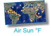 Geoagraphic breakdown of beaches according to air temperature