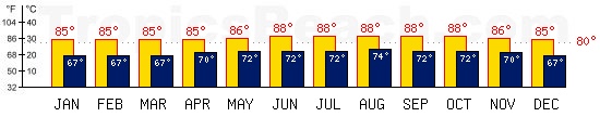 Bayahibe, DOMINICAN REPUBLIC temperatures. A minimum temperature of 81F C is recommended for the beach!
