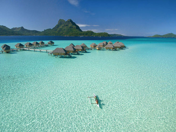 Pearl Beach resort, Motu Tevairoa, Bora Bora, French Polynesia, Pacific Ocean