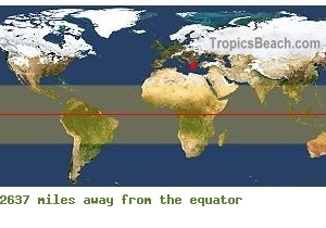 Equatorial distance from Athens, GREECE !
